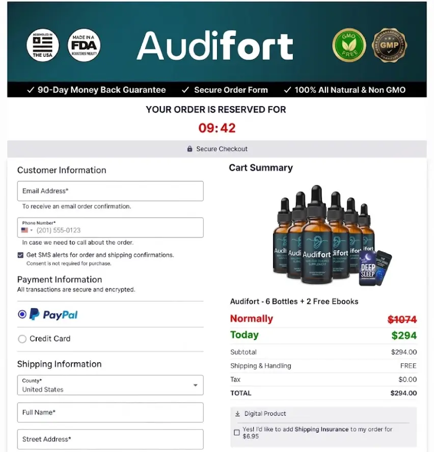 Audifort secure checkout